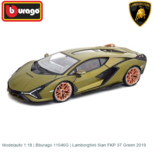 Modelauto 1:18 | Bburago 11046G | Lamborghini Sian FKP 37 Green 2019 Modelauto 1:18 | Bburago 11046G | Lamborghini Sian FKP 37 Green 2019