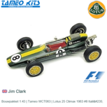 Bouwpakket 1:43 | Tameo WCT063 | Lotus 25 Climax 1963 #8 Italië Bouwpakket 1:43 | Tameo WCT063 | Lotus 25 Climax 1963 #8 Italië