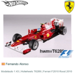 Modelauto 1:43 | Hotwheels T6289 | Ferrari F2010 Rood 2010 Modelauto 1:43 | Hotwheels T6289 | Ferrari F2010 Rood 2010