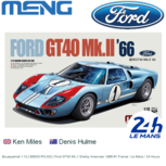 Bouwpakket 1:12 | MENG RS-002 | Ford GT40 Mk.II Shelby American 1966 #1 France / Le Mans / 24 Hours Bouwpakket 1:12 | MENG RS-002 | Ford GT40 Mk.II Shelby American 1966 #1 France / Le Mans / 24 Hours