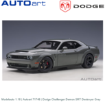 Modelauto 1:18 | Autoart 71748 | Dodge Challenger Demon SRT Destroyer Grey Modelauto 1:18 | Autoart 71748 | Dodge Challenger Demon SRT Destroyer Grey