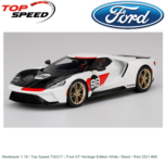 Modelauto 1:18 | Top Speed TS0317 | Ford GT Heritage Edition White / Black / Red 2021 #98 Modelauto 1:18 | Top Speed TS0317 | Ford GT Heritage Edition White / Black / Red 2021 #98