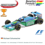 Modelauto 1:43 | Minichamps 517940405 | Benetton B194 Ford 1994 Monaco Modelauto 1:43 | Minichamps 517940405 | Benetton B194 Ford 1994 Monaco