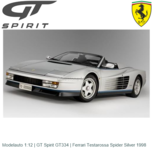 Modelauto 1:12 | GT Spirit GT334 | Ferrari Testarossa Spider Silver 1998 Modelauto 1:12 | GT Spirit GT334 | Ferrari Testarossa Spider Silver 1998