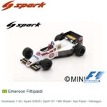 Modelauto 1:43 | Spark S3925 | Spirit 101 1984 Brazil / Sao Paulo / Interlagos Modelauto 1:43 | Spark S3925 | Spirit 101 1984 Brazil / Sao Paulo / Interlagos