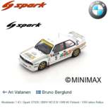 Modelauto 1:43 | Spark S7826 | BMW M3 E30 1988 #5 Finland / 1000 lakes Rallye Modelauto 1:43 | Spark S7826 | BMW M3 E30 1988 #5 Finland / 1000 lakes Rallye