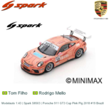 Modelauto 1:43 | Spark S8503 | Porsche 911 GT3 Cup Pink Pig 2018 #19 Brazil Modelauto 1:43 | Spark S8503 | Porsche 911 GT3 Cup Pink Pig 2018 #19 Brazil