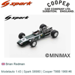 Modelauto 1:43 | Spark S6980 | Cooper T86B 1968 #6 Modelauto 1:43 | Spark S6980 | Cooper T86B 1968 #6