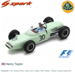 Modelauto 1:43 | Spark S7445 | Lotus 18-21 Climax 1961 France / Reims / French Grand Prix Modelauto 1:43 | Spark S7445 | Lotus 18-21 Climax 1961 France / Reims / French Grand Prix