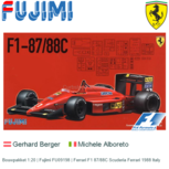 Bouwpakket 1:20 | Fujimi FU09198 | Ferrari F1 87/88C Scuderia Ferrari 1988 Italy Bouwpakket 1:20 | Fujimi FU09198 | Ferrari F1 87/88C Scuderia Ferrari 1988 Italy