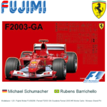Modelauto 1:20 | Fujimi Mokei FU09209 | Ferrari F2003 GA Scuderia Ferrari 2003 #5 Monte Carlo / Monaco Grand Pri Modelauto 1:20 | Fujimi Mokei FU09209 | Ferrari F2003 GA Scuderia Ferrari 2003 #5 Monte Carlo / Monaco Grand Pri