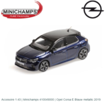 Accesoire 1:43 | Minichamps 410049000 | Opel Corsa E Blauw metallic 2019 Accesoire 1:43 | Minichamps 410049000 | Opel Corsa E Blauw metallic 2019