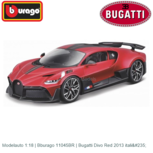 Modelauto 1:18 | Bburago 11045BR | Bugatti Divo Red 2013 italië Modelauto 1:18 | Bburago 11045BR | Bugatti Divo Red 2013 italië