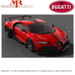 Modelauto 1:18 | MR Collection Models BUG013C | Bugatti Chiron Pur Sport Italian Red #16 Modelauto 1:18 | MR Collection Models BUG013C | Bugatti Chiron Pur Sport Italian Red #16