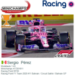 Modelauto 1:43 | Minichamps 417201611 | Racing Point RP20 | Racing Point F1 Team 2020 #11 Bahrain / Circuit Sakhir / Bahrain GP Modelauto 1:43 | Minichamps 417201611 | Racing Point RP20 | Racing Point F1 Team 2020 #11 Bahrain / Circuit Sakhir / Bahrain GP
