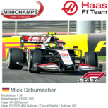 Modelauto 1:18 | Minichamps 110201750 | Haas VF-20 Ferrari | Haas F1 2020 #50 Bahrain / Circuit Sakhir / Bahrain GP Modelauto 1:18 | Minichamps 110201750 | Haas VF-20 Ferrari | Haas F1 2020 #50 Bahrain / Circuit Sakhir / Bahrain GP