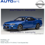 Modelauto 1:18 | Autoart 77462 | Nissan Skyline GT-R (R34) Z-Tune Bayside Blue Modelauto 1:18 | Autoart 77462 | Nissan Skyline GT-R (R34) Z-Tune Bayside Blue