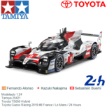 Modelauto 1:24 | Tamiya 25421 | Toyota TS050 Hybrid | Toyota Gazoo Racing 2019 #8 France / Le Mans / 24 Hours Modelauto 1:24 | Tamiya 25421 | Toyota TS050 Hybrid | Toyota Gazoo Racing 2019 #8 France / Le Mans / 24 Hours