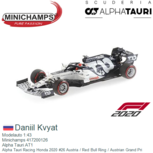 Modelauto 1:43 | Minichamps 417200126 | Alpha Tauri AT1 | Alpha Tauri Racing Honda 2020 #26 Austria / Red Bull Ring / Austrian Grand Pri Modelauto 1:43 | Minichamps 417200126 | Alpha Tauri AT1 | Alpha Tauri Racing Honda 2020 #26 Austria / Red Bull Ring / Austrian Grand Pri
