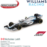 Modelauto 1:43 | Minichamps 417200106 | Williams FW43 | Williams F1 2020 #6 Hongarijë / Hongaroring Modelauto 1:43 | Minichamps 417200106 | Williams FW43 | Williams F1 2020 #6 Hongarijë / Hongaroring