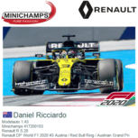 Modelauto 1:43 | Minichamps 417200103 | Renault R.S.20 | Renault DP World F1 2020 #3 Austria / Red Bull Ring / Austrian Grand Pri Modelauto 1:43 | Minichamps 417200103 | Renault R.S.20 | Renault DP World F1 2020 #3 Austria / Red Bull Ring / Austrian Grand Pri