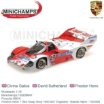 Modelauto 1:18 | Minichamps 155836647 | Porsche 956 K | Preston Henn T-Bird Swap Shop 1983 #47 Engeland / Brands Hatch / 1000KM Modelauto 1:18 | Minichamps 155836647 | Porsche 956 K | Preston Henn T-Bird Swap Shop 1983 #47 Engeland / Brands Hatch / 1000KM
