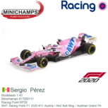 Modelauto 1:43 | Minichamps 417200111 | Racing Point RP20 | BWT Racing Point F1 2020 #11 Austria / Red Bull Ring / Austrian Grand Pri Modelauto 1:43 | Minichamps 417200111 | Racing Point RP20 | BWT Racing Point F1 2020 #11 Austria / Red Bull Ring / Austrian Grand Pri