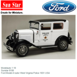 Modelauto 1:18 | Sunstar 6108 | Ford Model A tudor West Virginia Police 1931 USA Modelauto 1:18 | Sunstar 6108 | Ford Model A tudor West Virginia Police 1931 USA