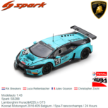 Modelauto 1:43 | Spark SB288 | Lamborghini Huracán GT3 | Konrad Motorsport 2016 #29 Belgium / Spa-Francorchamps / 24 Hours Modelauto 1:43 | Spark SB288 | Lamborghini Huracán GT3 | Konrad Motorsport 2016 #29 Belgium / Spa-Francorchamps / 24 Hours