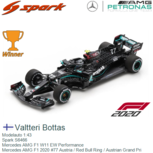 Modelauto 1:43 | Spark S6466 | Mercedes AMG F1 W11 EW Performance | Mercedes AMG F1 2020 #77 Austria / Red Bull Ring / Austrian Grand Pri Modelauto 1:43 | Spark S6466 | Mercedes AMG F1 W11 EW Performance | Mercedes AMG F1 2020 #77 Austria / Red Bull Ring / Austrian Grand Pri