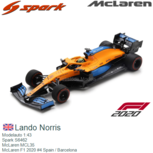 Modelauto 1:43 | Spark S6462 | McLaren MCL35 | McLaren F1 2020 #4 Spain / Barcelona Modelauto 1:43 | Spark S6462 | McLaren MCL35 | McLaren F1 2020 #4 Spain / Barcelona
