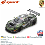 Modelauto 1:43 | Spark AS048 | Porsche 911 GT3 R | Absolute Racing 2020 #912 Australia / Bathurst / 12 hours Modelauto 1:43 | Spark AS048 | Porsche 911 GT3 R | Absolute Racing 2020 #912 Australia / Bathurst / 12 hours