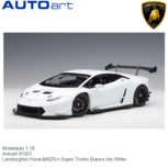 Modelauto 1:18 | Autoart 81557 | Lamborghini Huracán Super Trofeo Bianco Isis White Modelauto 1:18 | Autoart 81557 | Lamborghini Huracán Super Trofeo Bianco Isis White