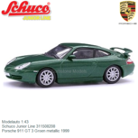 Modelauto 1:43 | Schuco Junior Line 311508208 | Porsche 911 GT 3 Groen metallic 1999 Modelauto 1:43 | Schuco Junior Line 311508208 | Porsche 911 GT 3 Groen metallic 1999