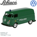 Modelauto 1:87 | Schuco 25735 | Volkswagen T1 Groen Modelauto 1:87 | Schuco 25735 | Volkswagen T1 Groen