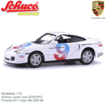 Modelauto 1:43 | Schuco Junior Line 331507912 | Porsche 911 Turbo Wit 2000 #9 Modelauto 1:43 | Schuco Junior Line 331507912 | Porsche 911 Turbo Wit 2000 #9