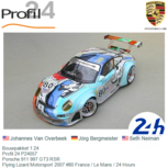 Bouwpakket 1:24 | Profil 24 P24057 | Porsche 911 997 GT3 RSR | Flying Lizard Motorsport 2007 #80 France / Le Mans / 24 Hours Bouwpakket 1:24 | Profil 24 P24057 | Porsche 911 997 GT3 RSR | Flying Lizard Motorsport 2007 #80 France / Le Mans / 24 Hours