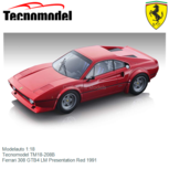 Modelauto 1:18 | Tecnomodel TM18-208B | Ferrari 308 GTB4 LM Presentation Red 1991 Modelauto 1:18 | Tecnomodel TM18-208B | Ferrari 308 GTB4 LM Presentation Red 1991