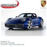 Modelauto 1:87 | Minichamps 870066060 | Porsche 911 Targa 4 Blue Metallic 2020 Modelauto 1:87 | Minichamps 870066060 | Porsche 911 Targa 4 Blue Metallic 2020