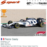 Modelauto 1:18 | Spark 18S487 | Alpha Tauri AT01 | Scuderia Alpha Tauri 2020 #10 Italy / Monza / Italian Grand Prix Modelauto 1:18 | Spark 18S487 | Alpha Tauri AT01 | Scuderia Alpha Tauri 2020 #10 Italy / Monza / Italian Grand Prix