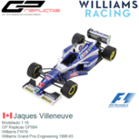 Modelauto 1:18 | GP Replicas GP084 | Williams FW19 | Williams Grand Prix Engineering 1996 #3 Modelauto 1:18 | GP Replicas GP084 | Williams FW19 | Williams Grand Prix Engineering 1996 #3