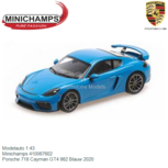Modelauto 1:43 | Minichamps 410067602 | Porsche 718 Cayman GT4 982 Blauw 2020 Modelauto 1:43 | Minichamps 410067602 | Porsche 718 Cayman GT4 982 Blauw 2020