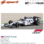 Modelauto 1:18 | Spark 18S488 | Alpha Tauri AT01 | Scuderia Alpha Tauri 2020 #26 Italy / Monza / Italian Grand Prix Modelauto 1:18 | Spark 18S488 | Alpha Tauri AT01 | Scuderia Alpha Tauri 2020 #26 Italy / Monza / Italian Grand Prix
