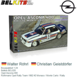Bouwpakket 1:24 | Belkits BEL020 | Opel Ascona 400 | Rothmans Opel Rally Team 1982 #2 Monaco / Monte Carlo / Rally Bouwpakket 1:24 | Belkits BEL020 | Opel Ascona 400 | Rothmans Opel Rally Team 1982 #2 Monaco / Monte Carlo / Rally