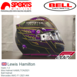 Helm 1:2 | Mini Helmet HAMILTON2021 | Bell Helmet | Mercedes AMG F1 2021 #44 Helm 1:2 | Mini Helmet HAMILTON2021 | Bell Helmet | Mercedes AMG F1 2021 #44