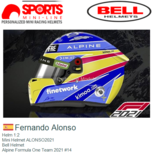 Helm 1:2 | Mini Helmet ALONSO2021 | Bell Helmet | Alpine Formula One Team 2021 #14 Helm 1:2 | Mini Helmet ALONSO2021 | Bell Helmet | Alpine Formula One Team 2021 #14