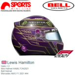Helm 1:2 | Mini Helmet HAMILTON2021 | Bell Helmet | Mercedes AMG F1 2021 #44 Helm 1:2 | Mini Helmet HAMILTON2021 | Bell Helmet | Mercedes AMG F1 2021 #44