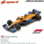 Modelauto 1:43 | Spark S6469 | McLaren MCL35 | McLaren F1 2020 #4 Austria / Red Bull Ring / Austrian Grand Pri Modelauto 1:43 | Spark S6469 | McLaren MCL35 | McLaren F1 2020 #4 Austria / Red Bull Ring / Austrian Grand Pri