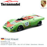 Modelauto 1:18 | Tecnomodel TM18-135D | Porsche 917 Spyder Green - Red 1971 #17 Britain / Silverstone / Interserie Modelauto 1:18 | Tecnomodel TM18-135D | Porsche 917 Spyder Green - Red 1971 #17 Britain / Silverstone / Interserie