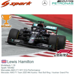 Modelauto 1:18 | Spark 18S482 | Mercedes AMG F1 W11 EQ Performance | Mercedes AMG F1 Team 2020 #44 Austria / Red Bull Ring / Austrian Grand Prix Modelauto 1:18 | Spark 18S482 | Mercedes AMG F1 W11 EQ Performance | Mercedes AMG F1 Team 2020 #44 Austria / Red Bull Ring / Austrian Grand Prix